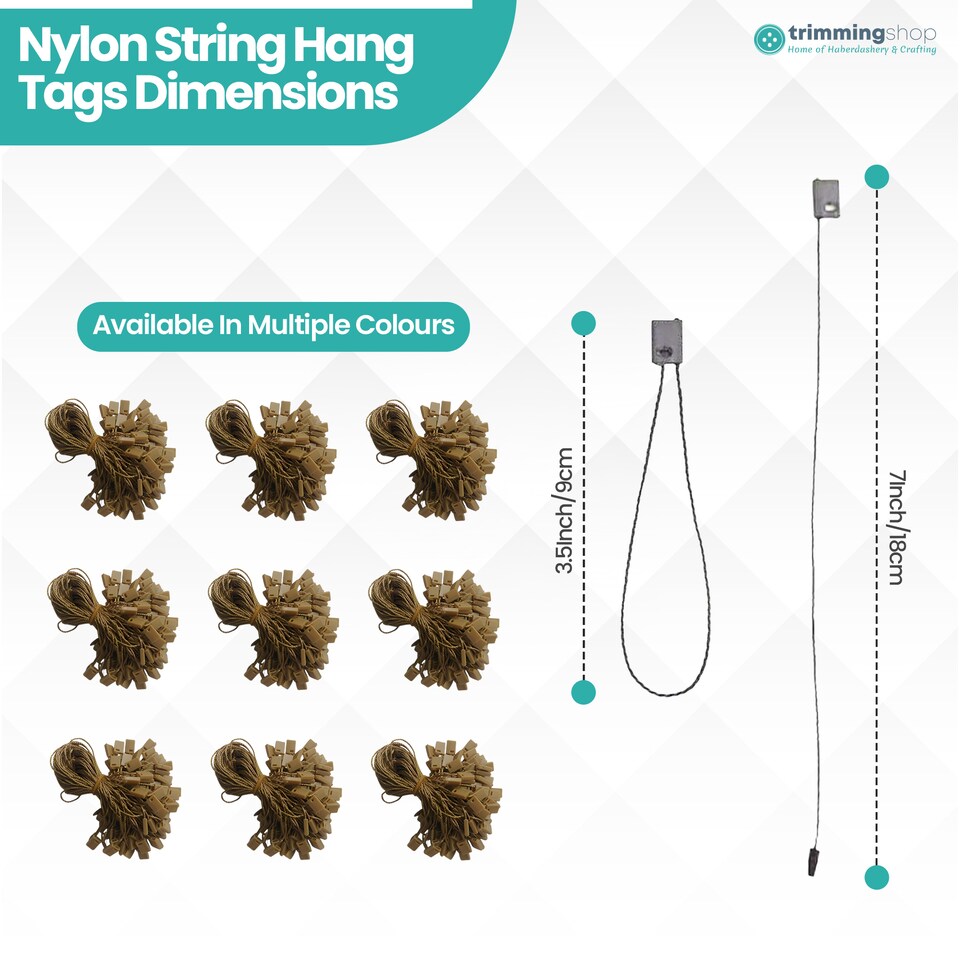 image 1 of 7 Inch Plastic String Tags, Nylon Label Snap Lock - 100pcs