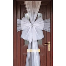 White Deluxe Pre-Made Door Bow Decoration