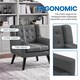 image 5 of Yaheetech Linen Fabric Accent Chair with Wood Legs Removable Cushion Grey | Dark Gray