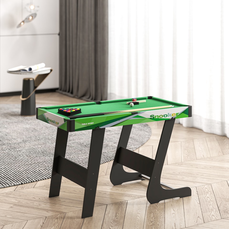 image 1 of SPORTNOW 104cm Folding Pool Table with Cues, Balls, Chalk, Triangle, Brush