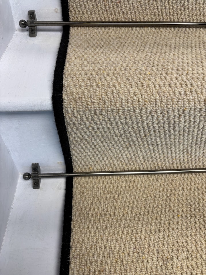 image 1 of Kalahari Cream Stair Runner with 100% Wool Edge
