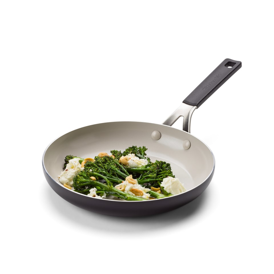 image 1 of KitchenAid Coloured Aluminium Frying Pan, 24cm, Matt Black