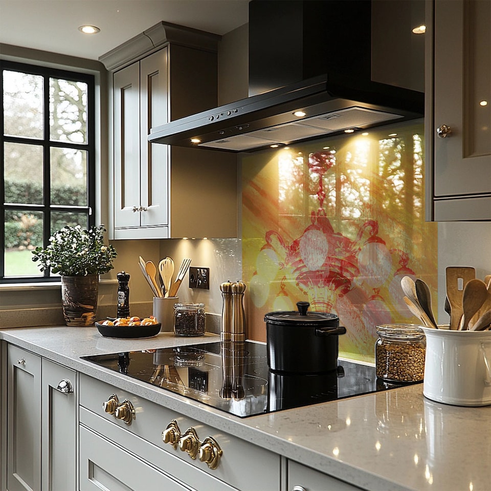 image 1 of Chandelier Splash Back | White
