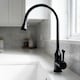 image 3 of Droplet Shape Spout Matte Black Kitchen Sink Mixer Faucet Tall Single Lever Tap