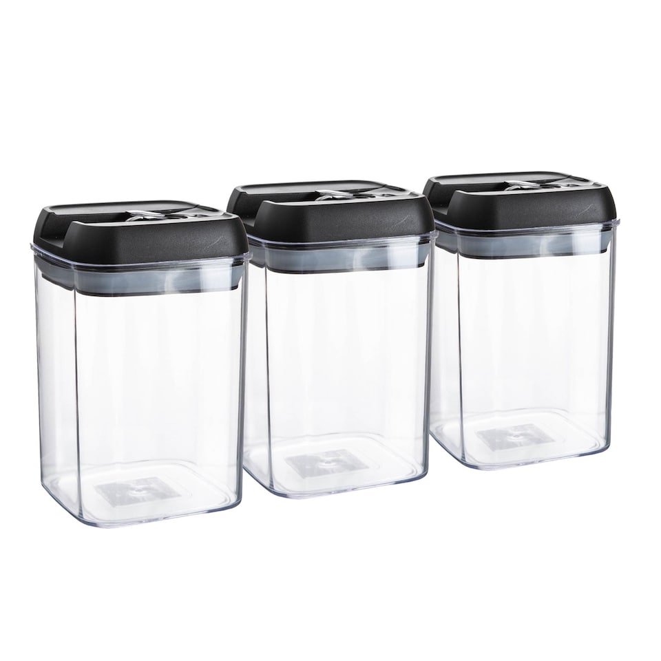 image 1 of Argon Tableware Flip Lock Plastic Food Storage Containers - 800ml - Black - Pack of 3