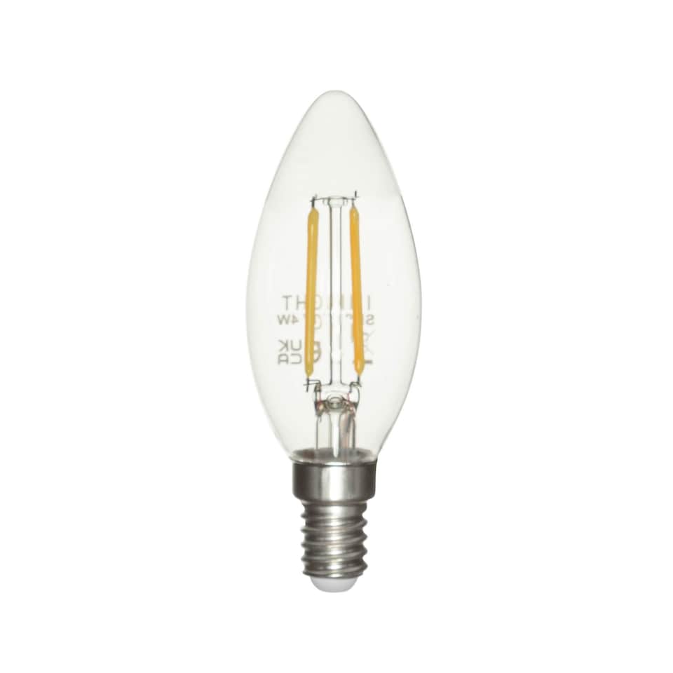 image 1 of BHS 5 Pack of 4 Watt LED Vintage Style SES E14 Candle Light Bulb | Clear | Cool White | 5