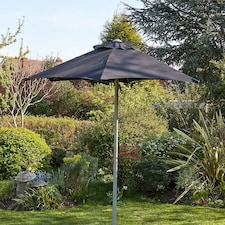 Garden Parasol 2 Metre Patio Shade Sun Umbrella Rust Proof Aluminium Pole | Black