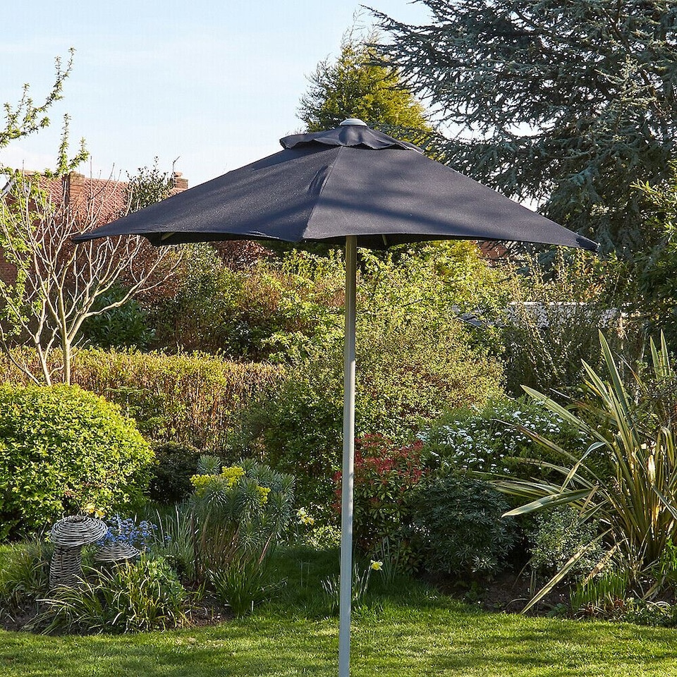 image 1 of Garden Parasol 2 Metre Patio Shade Sun Umbrella Rust Proof Aluminium Pole | Black