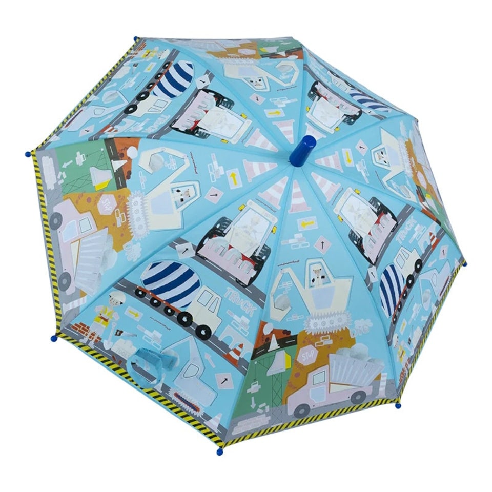 image 1 of Floss & Rock Kids Umbrella Colour Changing - Construction | Multi