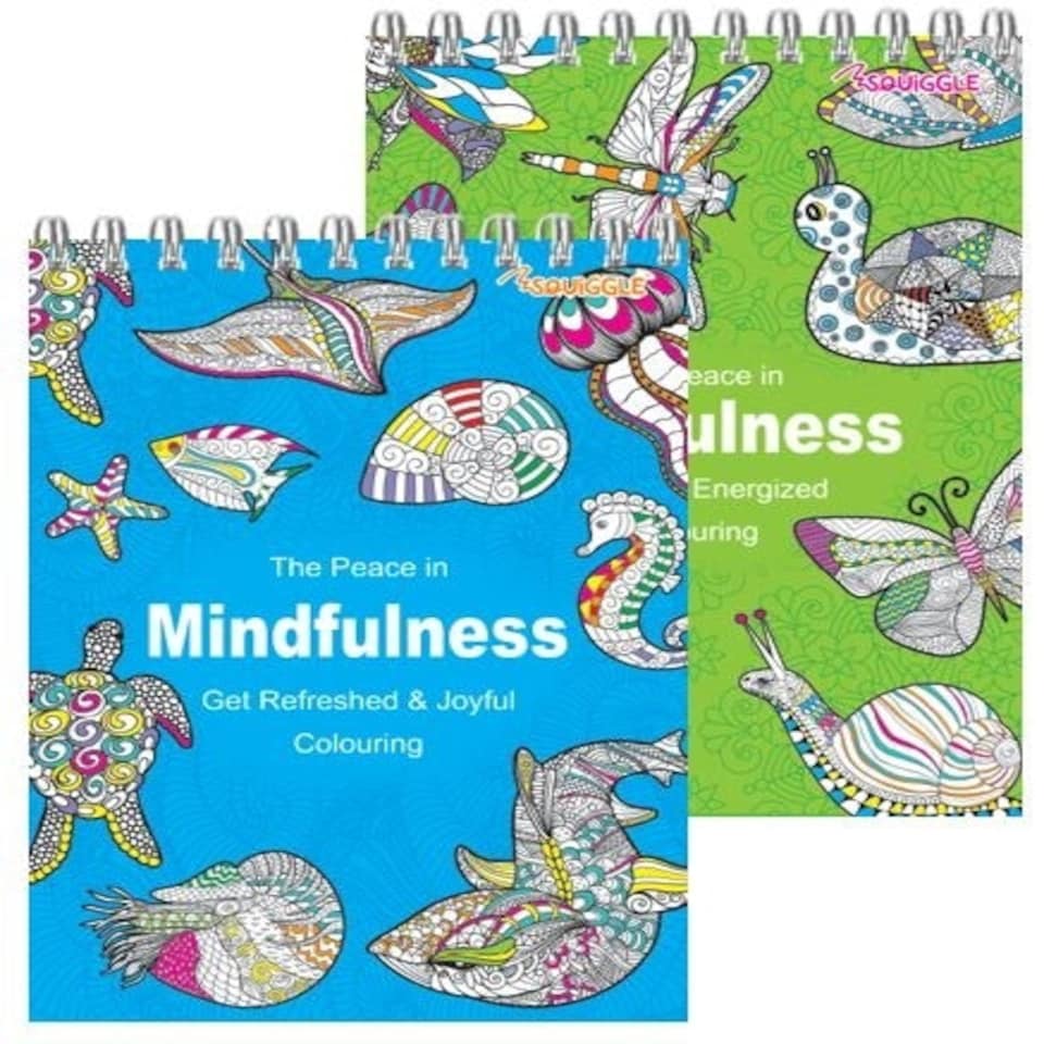 image 1 of Single 8"x6" Mindfullness Spiral Advanced Colouring Book