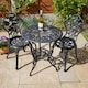 image 2 of Bistro Set Outdoor Patio Garden Furniture Table and 2 Chairs Metal