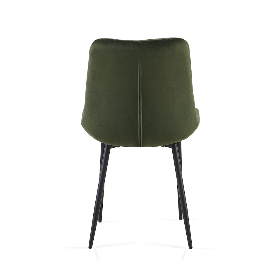 image 1 of SONARA Modern Set of 2 Velvet Dining Chairs with Ergonomic Upholstered Seat | Green