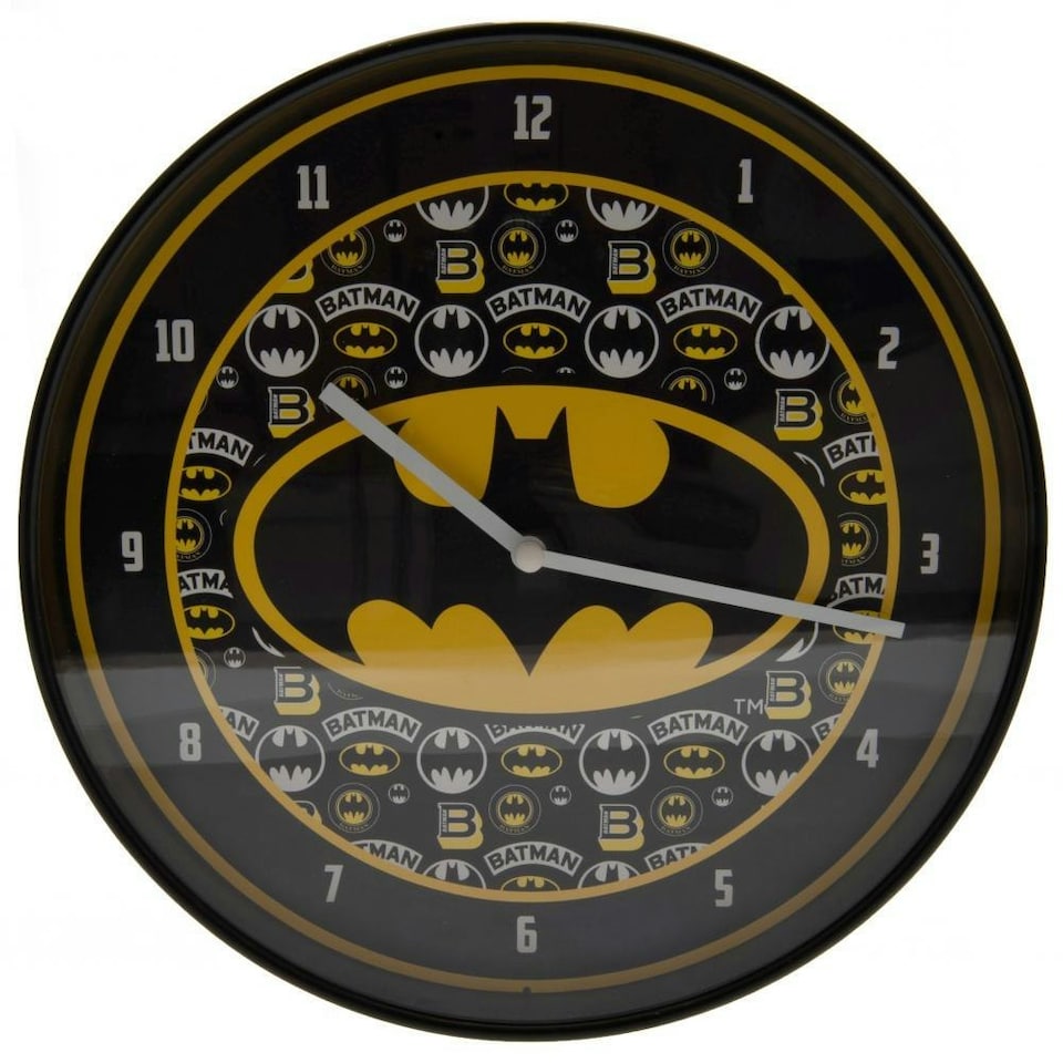 image 1 of Batman Logo Wall Clock - Black/Yellow - One Size