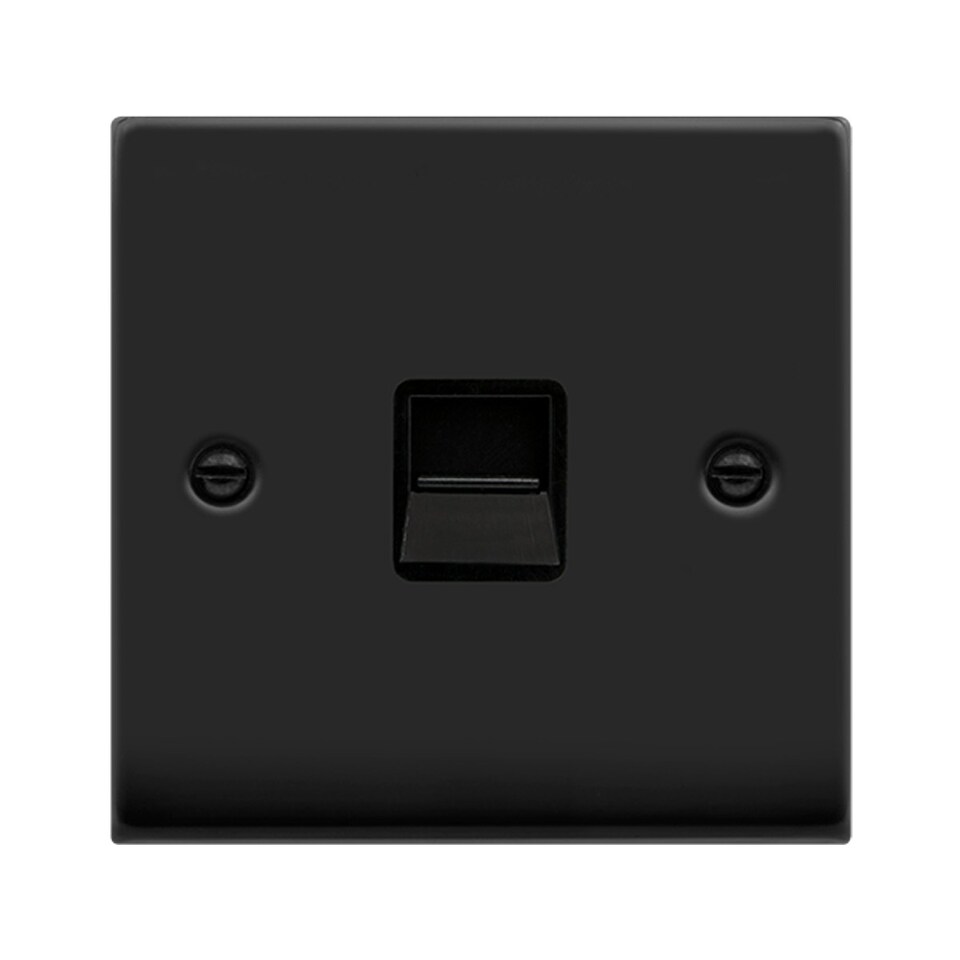 image 1 of SE HOME Matt Black Master Telephone Single Socket Black | Matt