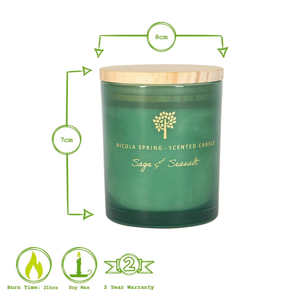 image 1 of Nicola Spring Scented Candle & Reed Diffuser Set - 130g - Sage & Seasalt