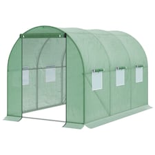 Outsunny Polytunnel Walk-in Garden Greenhouse with Zip Door and Windows 3 x 2M