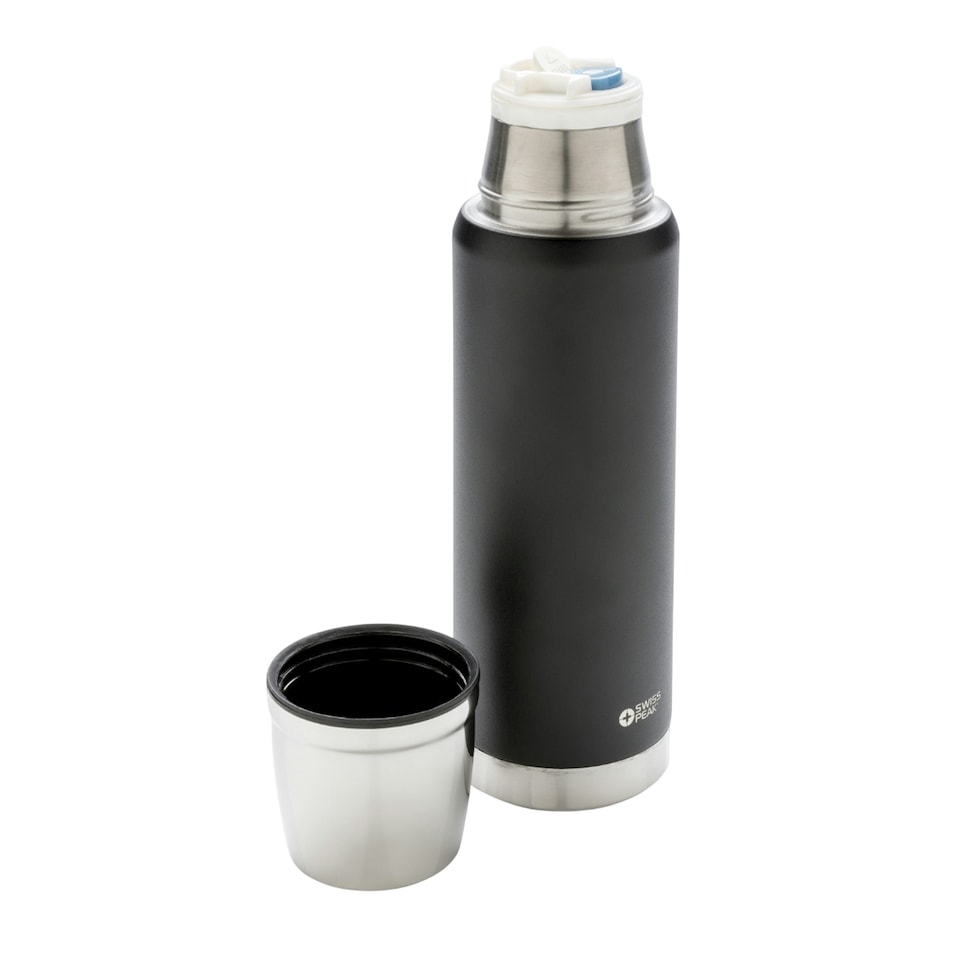 image 1 of Swiss Peak Elite Vacuum Insulated 0.5L Flask - Black - One Size