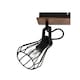 image 6 of COSYLYTE Kendan 3 Light Matt Black Wire Shade Spotlight with Wooden Backplate | Black | Walnut wood | 1