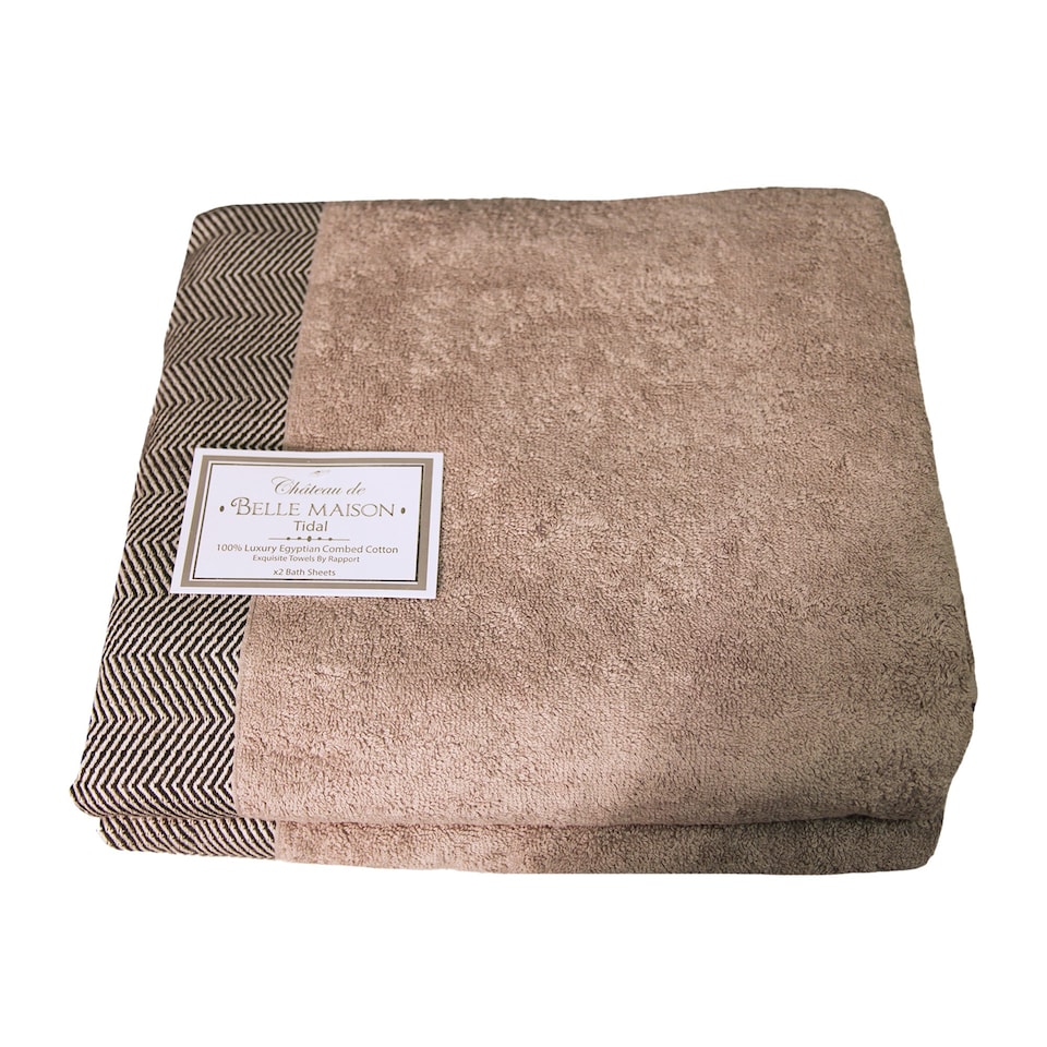 image 1 of Rapport Tidal Towel Bale Set (Pack of 2) - Natural - 90cm x 140cm Cream