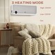 image 7 of HOMCOM Wall Downflow Heater 2 Heat and Fan 1000W2000W, Electric Space Heater with Timer Remote Oscillating, for Bedroom Home Office, White and Silver