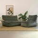 image 6 of icon Kota Velvet XL Bean Bag Sofa & Lounger Set Grey Bean Bag Chair Grey