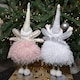 image 4 of 45cm Premier Christmas Standing Angel Decoration with Feather Skirt in White & Silver