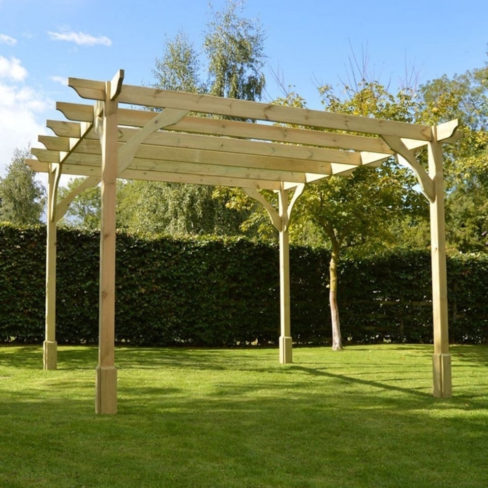 image 1 of Premium Pergola - Wood - L420 x W480 x H270 cm - Light Green