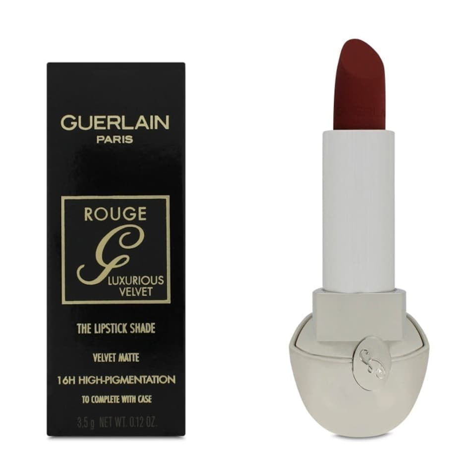 image 1 of Guerlain Rouge G The Lipstick Shade Velvet Matte No.775 Wine Red Pink