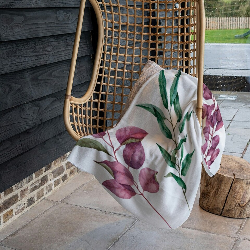 image 1 of Purple & Green Leaves (Blanket)