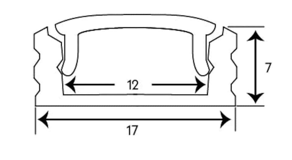 image 1 of FittingsCo, 1 Metre Surface Mounted Extrusion for LED Strip Lighting, Black, Includes Light Cover