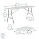 image 3 of Harbour Housewares Rectangle Folding Trestle Table - 180cm - White | White | White