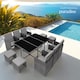 image 8 of Garden Table and Chairs Malaga - 10 seats with cushions, dining table, rain cover | Grey | grey | 53 x 53 x 87 cm | 1