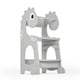 image 1 of Kidoz Toddler Learning Tower - Kitchen Helper with Safety Rail - Dinosaur Grey