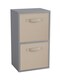 image 1 of 2-Tier Cube Shelving Unit with Inserts | Grey | Grey & Beige | 1