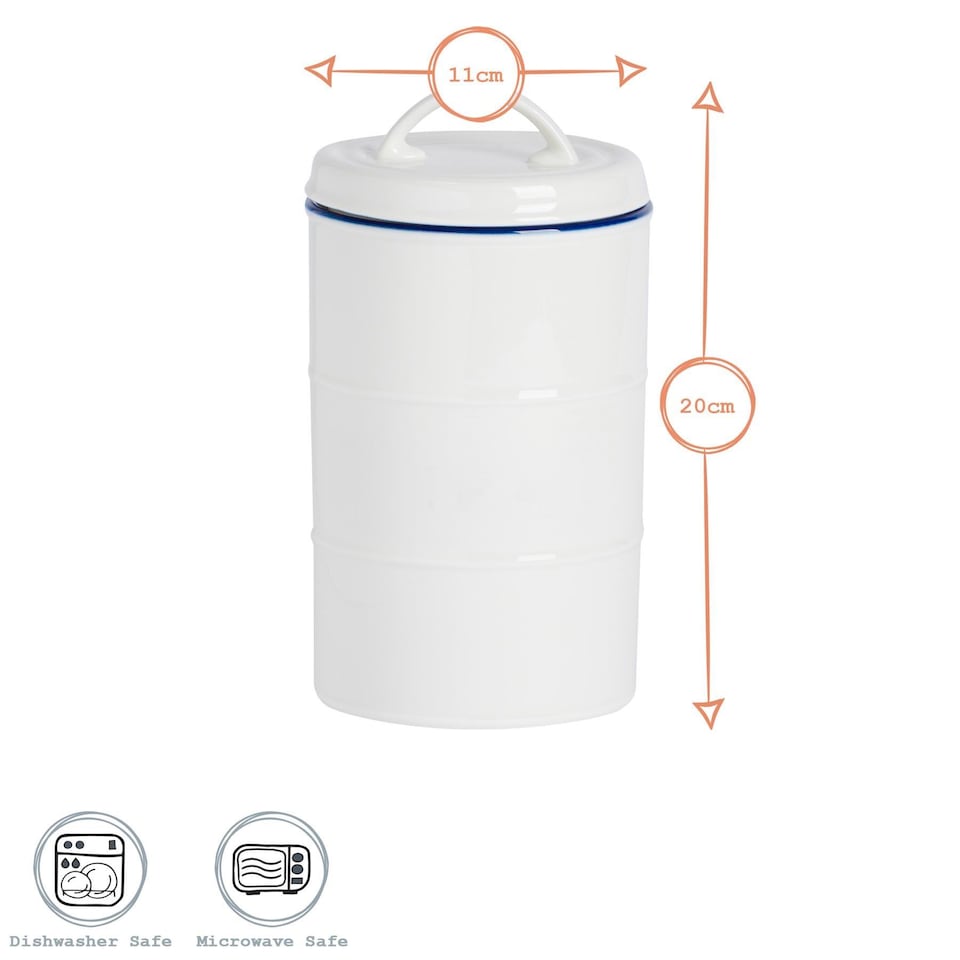 image 1 of Nicola Spring White Farmhouse Sugar Canister - 11cm
