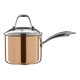 image 1 of Interiors By Premier 18cm Copper Finish Saucepan, Pan With Glass Lid, Tri-Ply Pan Saucepan With Steam Vent, Stylish Saucepan Gold