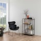 image 4 of Seaford Black Metal Asymmetrical Bookcase with 3 Oak Shelves