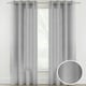 image 1 of Pair of Crete Silver Linen Look Voile Panels 183 cm (72 inch) Eyelet Panels for Bedroom and Living Room