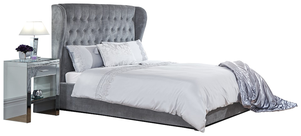 image 1 of Dakota Ottoman Storage Bed King Platinum | Grey | Platinum