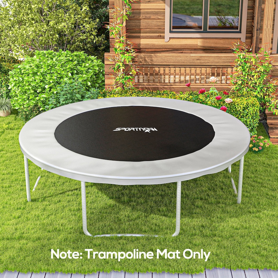 image 1 of SPORTNOW Trampoline Mat with 54 V-Hooks, for 10ft Trampoline, Black