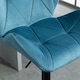 image 8 of HOMCOM Set Of 2 Luxurious Velvet-Touch Bar Stools Metal Frame Footrest Blue