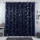 image 3 of OHS Galaxy Print Blackout Eyelet Curtains, 66x90" - Navy Blue