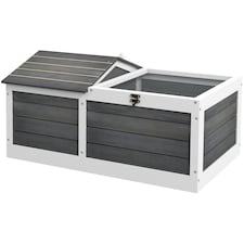 PawHut Wooden Tortoise House, Small Pet Reptile with Hide Shelter Den and Run