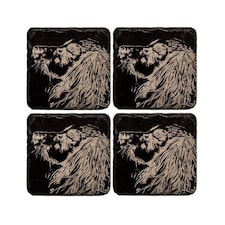 The Just Slate Company Set of 4 Spaniel Slate Coasters