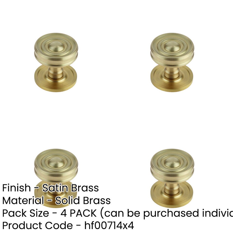 image 1 of 4 PACK Elegant Satin Brass Cupboard Knob for Stylish Interiors - Kitchen Cabinet Knob