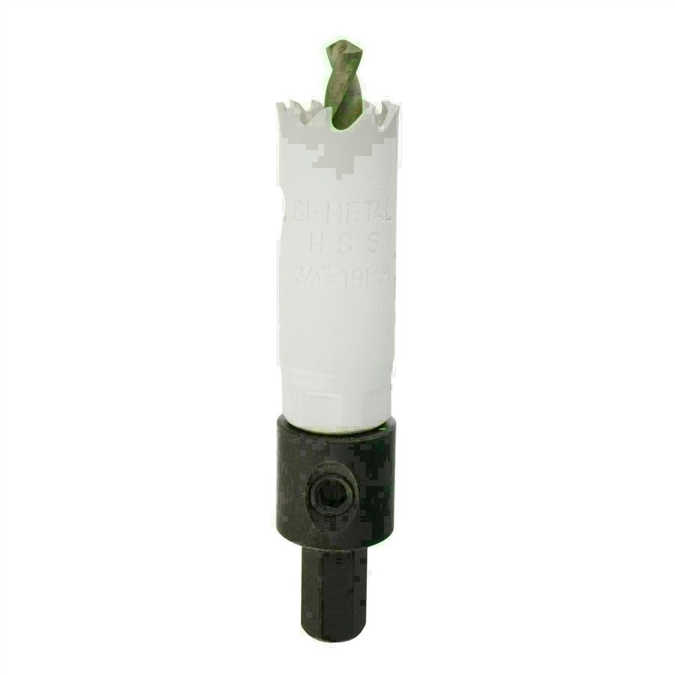 image 1 of 19mm HSS Hole Saw Holesaw Bi-Metal Blade Cutter Drill And Drill Adaptor Arbor