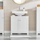 image 2 of SoBuy Under Sink Bathroom Cabinet with 2 Doors and Adjustable Shelf, White, 23.6x11.8x23.6 inches, 9.7 kg - BZR18-II-W