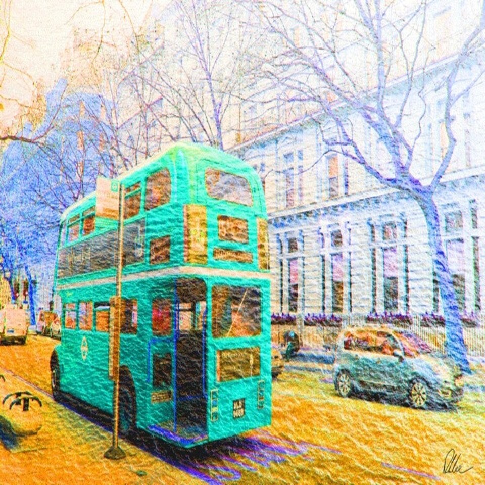 image 1 of London Bus Green (Canvas Print) 60" x 40"