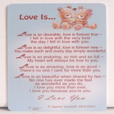 Love Is Nice Verse Sentiment Xpress Yourself Keepsake Wallet Purse Greeting Card