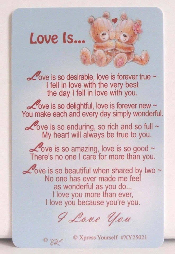 Love Is Nice Verse Sentiment Xpress Yourself Keepsake Wallet Purse Greeting Card